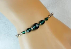 BRACCIALE CYNTHIA LYNN "FESTEGGIA" ARGENTO CRISTALLO SWAROVSKI MAGGIO PIETRA PORTAFORTUNA - Foto 1 di 1