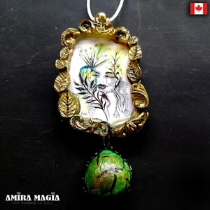 Necklace Protective Talisman Magic Pendant Wicca Witchcraft Nature Flower Plant - Picture 1 of 24