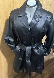Metrostyle Women's Leather Trench - Picture 1 of 2