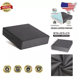 Non-Slip Extra Large Chair Cushion with Gel Memory Foam - Dark Grey 20x20x5 - Picture 1 of 10
