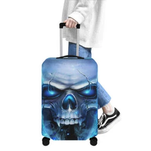 Flaming skull Haloween lugage suitcase covers fire skull luggage cover protector - Picture 1 of 7