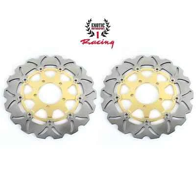 Juego de 2 rotores de onda de freno delantero Kawasaki Ninja ZX6R 2013-2023 ZX10R 2008-2015 Foto 1 de 4