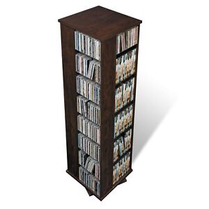1040 CD 476 DVD Storage Rack Revolving/Spinning Tower Rack - Espresso NEW