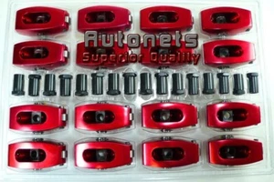 Chevy BBC Big Block Aluminum Roller Rocker Arm 1.72 7/16 Street Hot Rat Rod Red - Foto 1 di 5