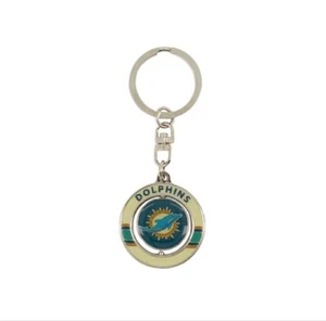 NFL Football keychain Dolphins Miami Logo Spinner Key Chain - Imagen 1 de 2