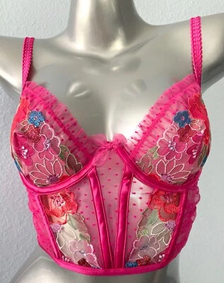Sujetador Bustier For Love & Lemons Victoria's Secret Rosa Floral Luella Con Aros M Foto 1 de 4