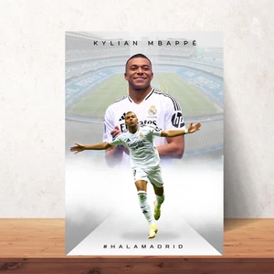 Kylian Mbappe Poster Mbappe Wall Art Print Home Decor Mbappe Real Madrid Poster - Picture 1 of 7