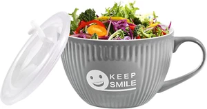 28 Ounce Soup Bowl with Handle, Ceramic Large Soup Mug, Microwave Safe Cup for Q - Picture 1 of 12