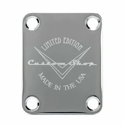 NECK PLATE CUSTOM SHOP - chrome - Limited Edition Made in USA - guitare, basse. - Photo 1/3