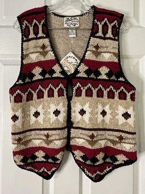 Chaleco Suéter Tejido Vintage Reliquia Coleccionables Azteca Suroeste L Grande Nuevo con Etiquetas Foto 1 de 4