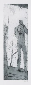 H. JANSSEN (1929-1995), Kersting und Friedrich im Harz 1811, 1974, Farbrad. - Bild 1 von 5