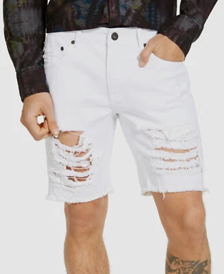 $49 Inc International Concepts Men's White Ripped Denim Shorts Size 30W - Image 1 of 2