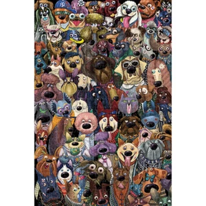 Wooden Jigsaw Puzzle 500 PCS Dog's Group Photo Cartoon Animals Kid Toy Painting  - Picture 1 of 12