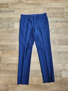 TED BAKER size 33 x 36 blue dress pants wool made in Canada NEW - Picture 1 of 6