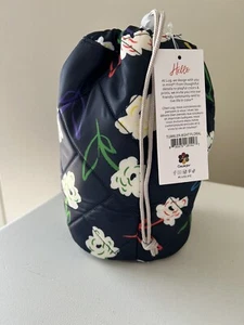 Lug Tumbler | Bright Floral Blue |  Drawstring Travel Pouch NWT - Picture 1 of 9