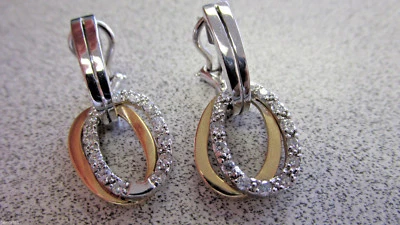  High Quality VS1-SI1-G/H Moving Diamond Earrings .78 carats 14k White & Yellow - Image 1 of 4
