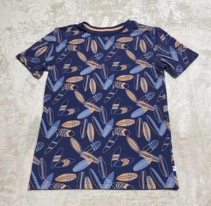 TOMMY BAHAMA Shirt Boy's Size Large Short Sleeve Blue Surfboard Pattern 10/12 - Picture 1 of 5