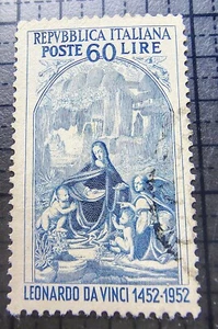 Italian Stamp. Scott's # 601A. Used. Leonardo DaVinci. sal's stamp store. - Imagen 1 de 2