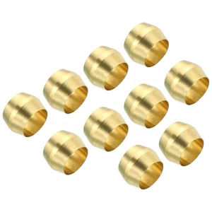50pcs 1/4 Inch Tube OD Brass Compression Sleeves Ferrules Brass Ferrule Fitting - Picture 1 of 6