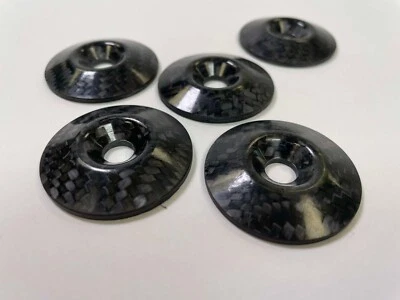 ESTCARBON Countersunk Washers from Carbon Fiber, M8 Metric set of 5 pieces (M8X40)