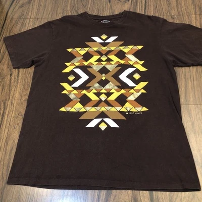 Camiseta Ecko Unltd Para Hombres XL Azteca Suroeste Marrón Y2k De Colección Abstracto Dorado Foto 1 de 4