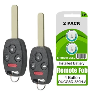 2 For 2005 2006 Honda CR-V Keyless Entry Key Fob Remote OUCG8D-380H-A ID46 Chip - Picture 1 of 9