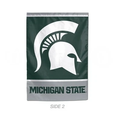 Michigan State Spartans GARDEN FLAG 12” X 18” Spartans Double Sided Garden Flag - Image 1 of 4