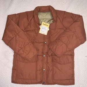 Charles Daly Collection Vintage 70s Puffer Jacket Rust Western Lg NOS - Picture 1 of 11