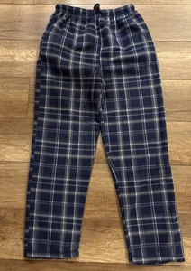 Herren XL schwere Fleece Lounge Hose Top Zustand blau kariert Seitentaschen - Bild 1 von 6