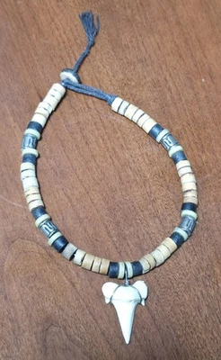 8"  Shark Tooth Bracelet W/ Beads - Image 1 of 4