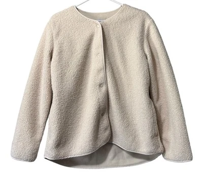 Antigua chaqueta azul marino para mujer talla mediana Sherpa acogedora con botones de efectivo poliéster preppy Foto 1 de 4