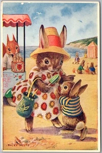 Artist-Signed RACEY HELPS Postcard "AT THE SEASIDE" Medici Society England #316 - Picture 1 of 2