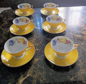 GNA (6) Fine Porcelain Cups & Saucers. - Picture 1 of 11