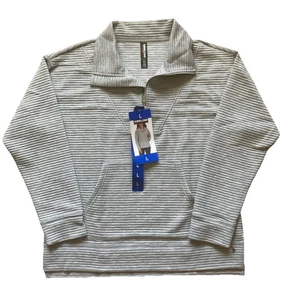 Kirkland Signature Ladies Ottoman Half Zip Sweatshirt Gray Size L - Picture 1 of 8