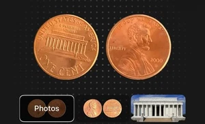 2000-D One Cent LINCOLN MEMORIAL penny (red) AM Touching Rare - Picture 1 of 7