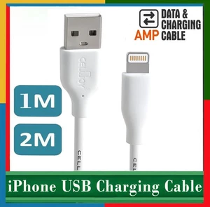 iPhone Charger Cable 12 11 XS XR X 8 7 6 iPad 1m Fast USB Charging Data Lead- 2M - Picture 1 of 2