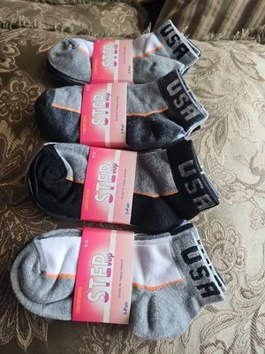 Nuevo Lote 12 Pares Calcetines Deportivos Niña Tobillo Cuarto Talla 6-8 Multicolor Algodón Informales Foto 1 de 4