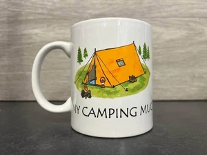 My Camping Mug Wrap Around Design Left Handed View Tent Camp Fire Forest - Picture 1 of 2