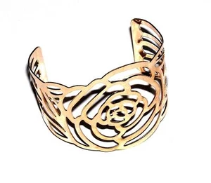 ARMBAND Metall Manschette Armreif aufwendiges Design GT FLORAL ROSE PRINT - Bild 1 von 1