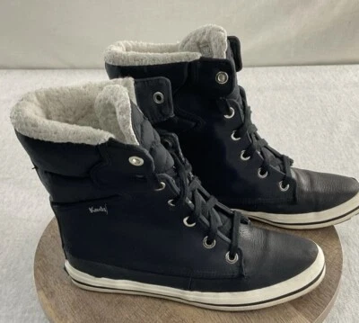 Zapatillas altas Keds para mujer 7,5 piel sintética cuero superior cómodas clásicas negras Foto 1 de 4