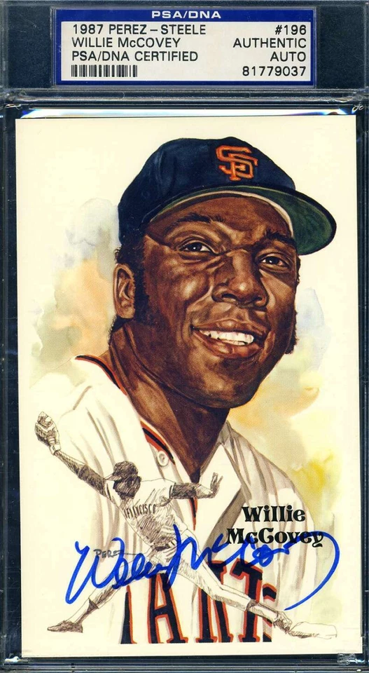 Willie McCovey PSA DNA Coa Signed Perez Steele Postcard Set Break Autograph - Image 1 of 1