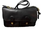 Coach Field Black Leather 2 Front Pockets Crossbody Laptop Bag Purse A6C5281