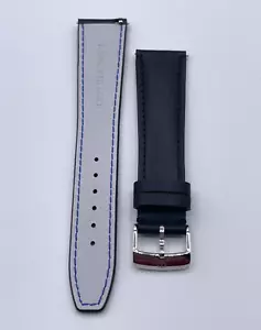 Baume & Mercier Clifton Leather Watch Strap Black BLUA 22mm + Buckle - Picture 1 of 9