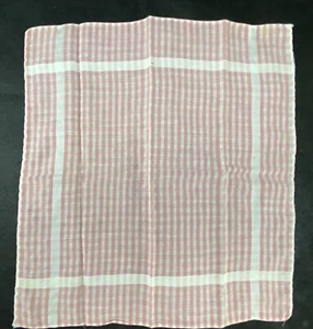 Fazzoletto da donna vintage rosa e bianco a quadri cotone fazzoletto - Foto 1 di 2