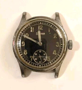 Vintage SILVANA German Army Wehrmacht Military DH Watch Wristwatch Ticking WW2 - Picture 1 of 5