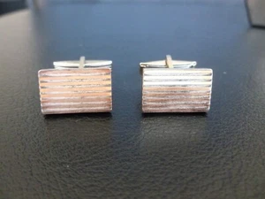 Vintage USSR MEN'S CUFFLINKS Silver Tone with original Box - Bild 1 von 10