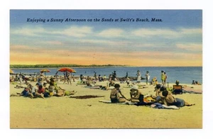 Swift's Beach MA, people, beach, Enjoying a Sunny Afternoon, postcard, Wareham - Picture 1 of 2