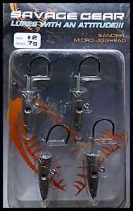 SAVAGE GEAR SG SANDEEL MICRO JIGG HEADS hook size 2, 7 grams - 4 pcs! - Picture 1 of 2