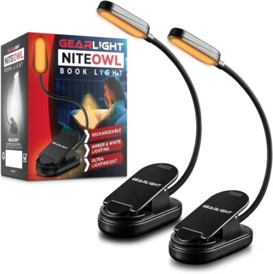 TWO PACK - GearLight NiteOwl Rechargeable LED Book Light - NEW - Image 1 of 4