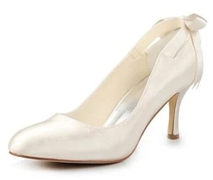 Scarpe donna raso tacco a spillo nastro, matrimonio e occasione, 5,5 - Foto 1 di 4